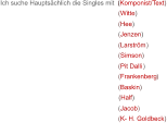 ( Witte) ( Hee) ( Jenzen) ( Larström ) ( Simson) ( Pit Dalli )  ( Frankenberg ) ( Baskin) (Half) ( Jacob) ( K- H. Goldbeck) Ich suche Hauptsächlich die Singles mit  (Komponist/Text)