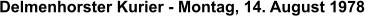 Delmenhorster Kurier - Montag, 14. August 1978
